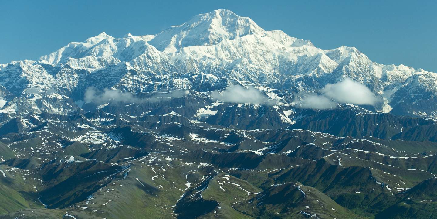 Aerial view of a mountain range