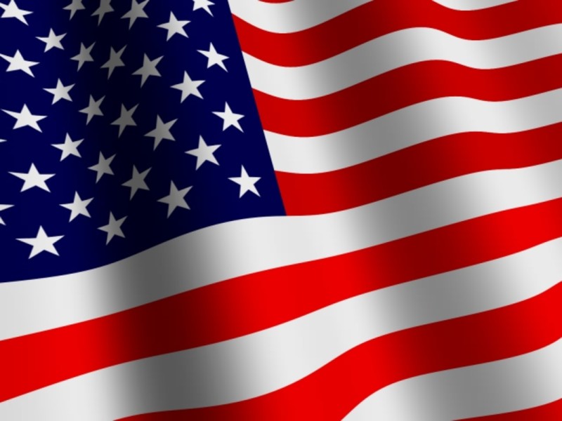 The American flag, featuring red and white stripes and a blue field with white stars in Mat-Su, Alaska