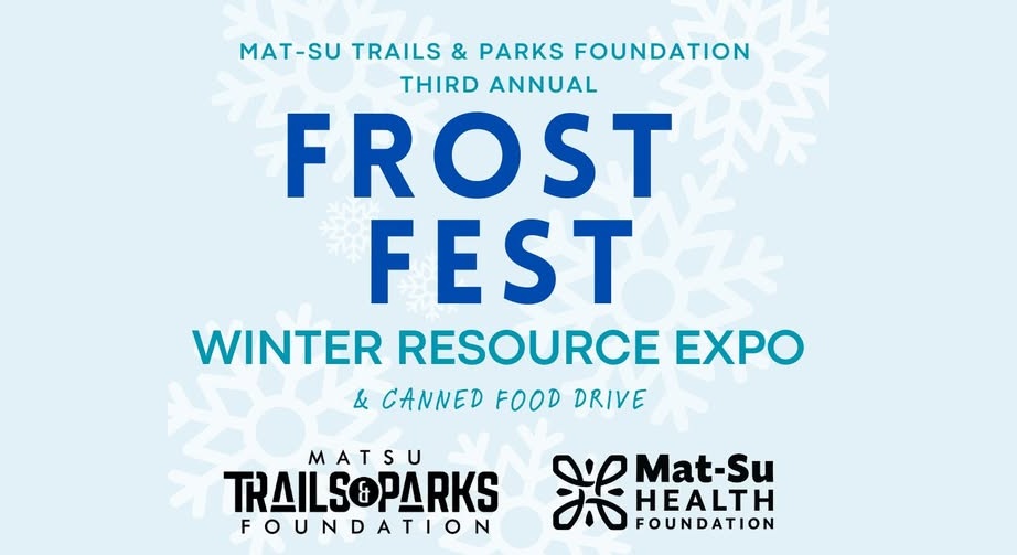 A promotional graphic for the third annual Frost Fest winter resource expo and food drive in Mat-Su, Alaska