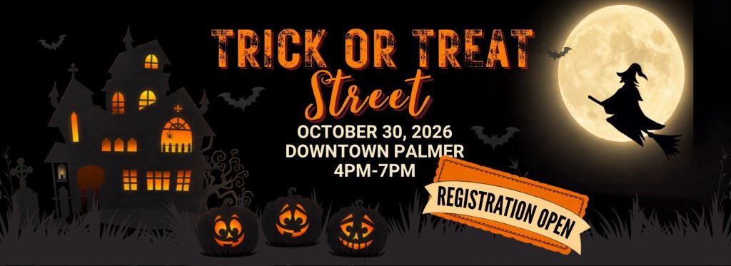 A Halloween event flyer featuring a haunted house, a witch, and jack-o'-lanterns in Mat-Su, Alaska